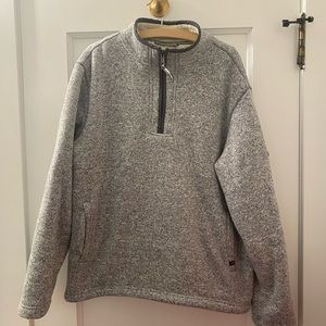 Orvis Qtr Zip Fleece Lined Pullover Heather Gray